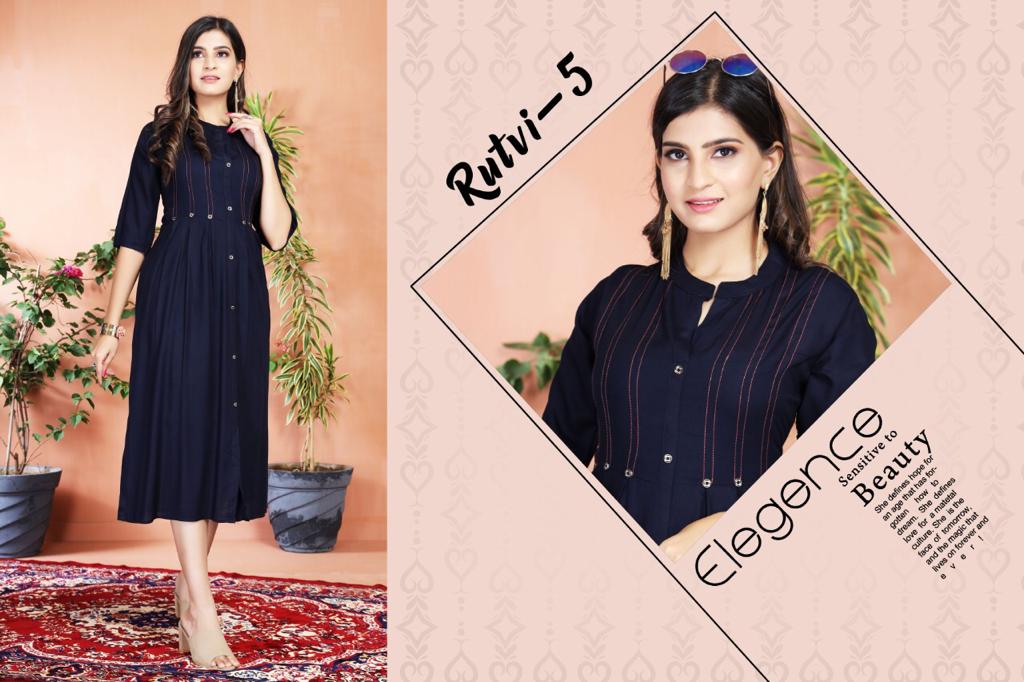 Rutvi 01 Latest Fancy Designer Ethnic Wear Rayon Anarkali Kurti Collection
